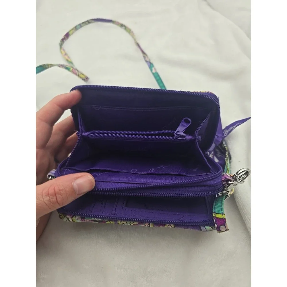 VERA BRADLEY Midnight Blues Double Zip- 2in1 Wallet Detachable Strap Crossbody - Picture 5 of 6